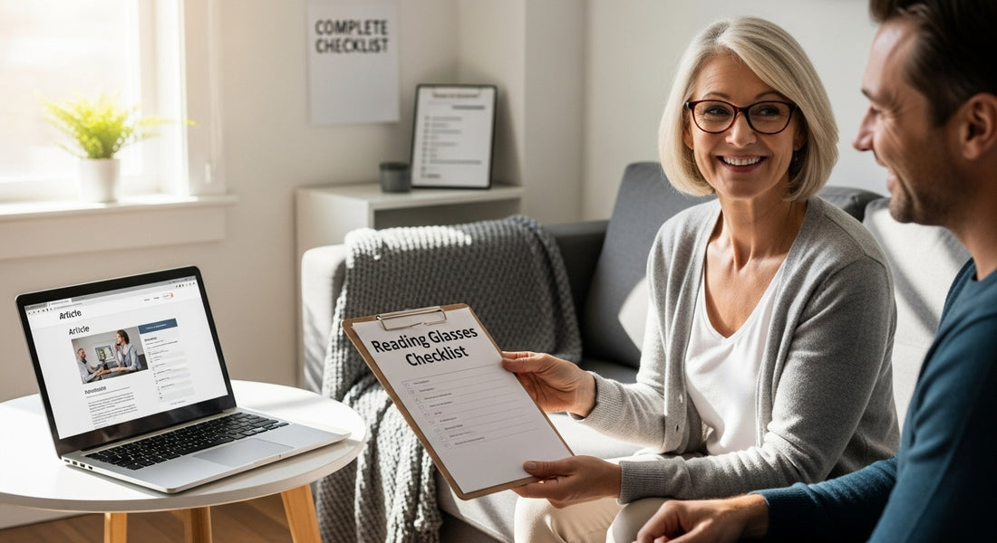 reading glasses checklist, vision health
