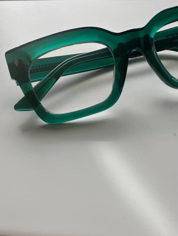 The Standards rectangle shaped frame cool reading glasses online Australia in green for men and women