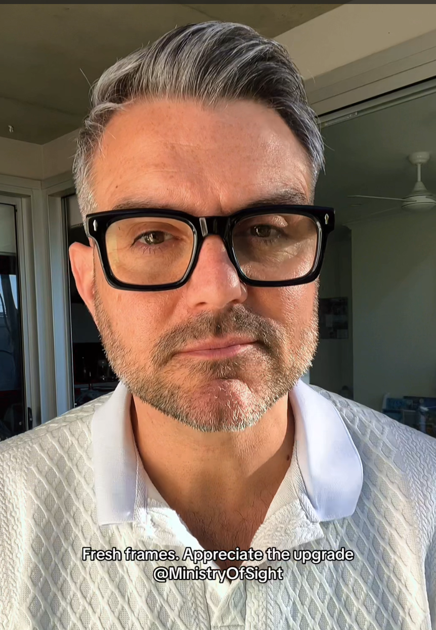 The Standards rectangle shaped frame cool reading glasses online Australia in black for men and women