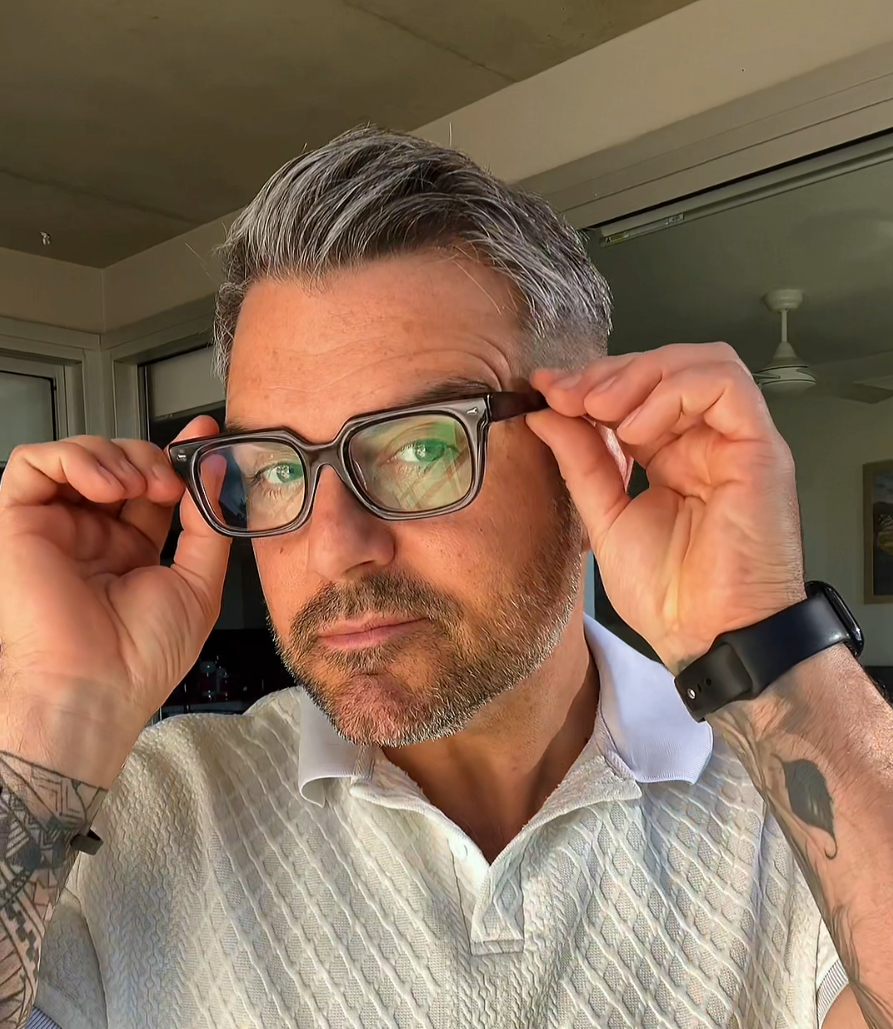 The Normals vintage style rectangle shaped frame cool reading glasses online Australia in smoky grey for men and women