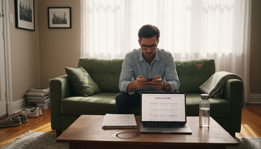 Man shopping for glasses online in Australia