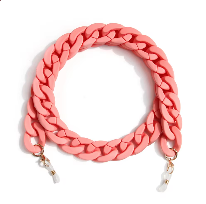 Chunky Reading Glasses Chain in cotton candy pink