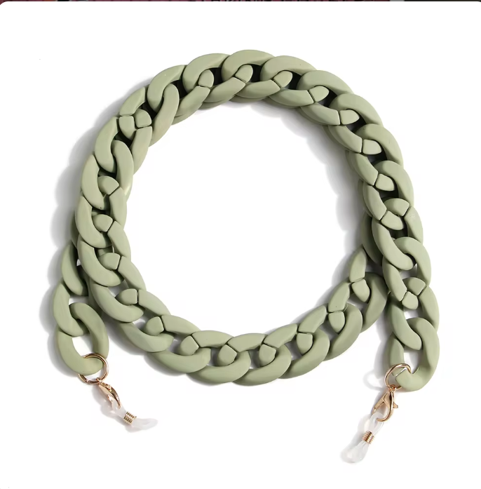 Forest green cool lightweight and fun chunky chain accessory for reading glasses Australia online