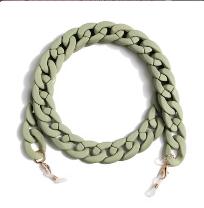 Forest green cool lightweight and fun chunky chain accessory for reading glasses Australia online