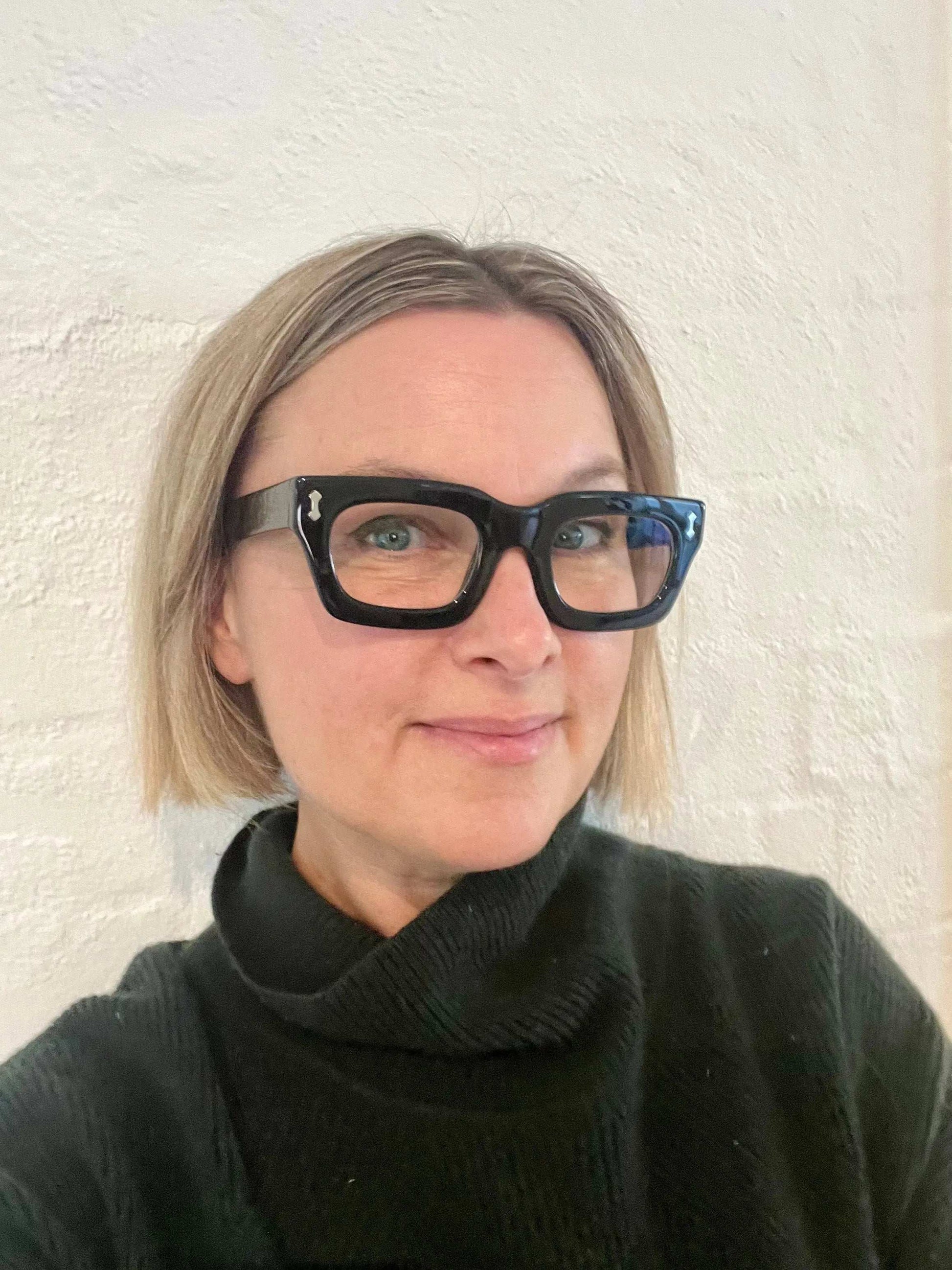Thick acetate frame black reading glasses for women
