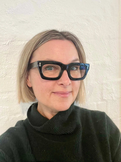 Thick acetate frame black reading glasses for women