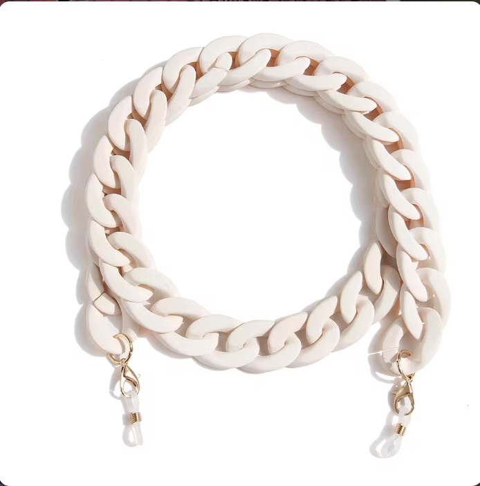 Ivory white cool lightweight and fun chunky chain accessory for reading glasses Australia online