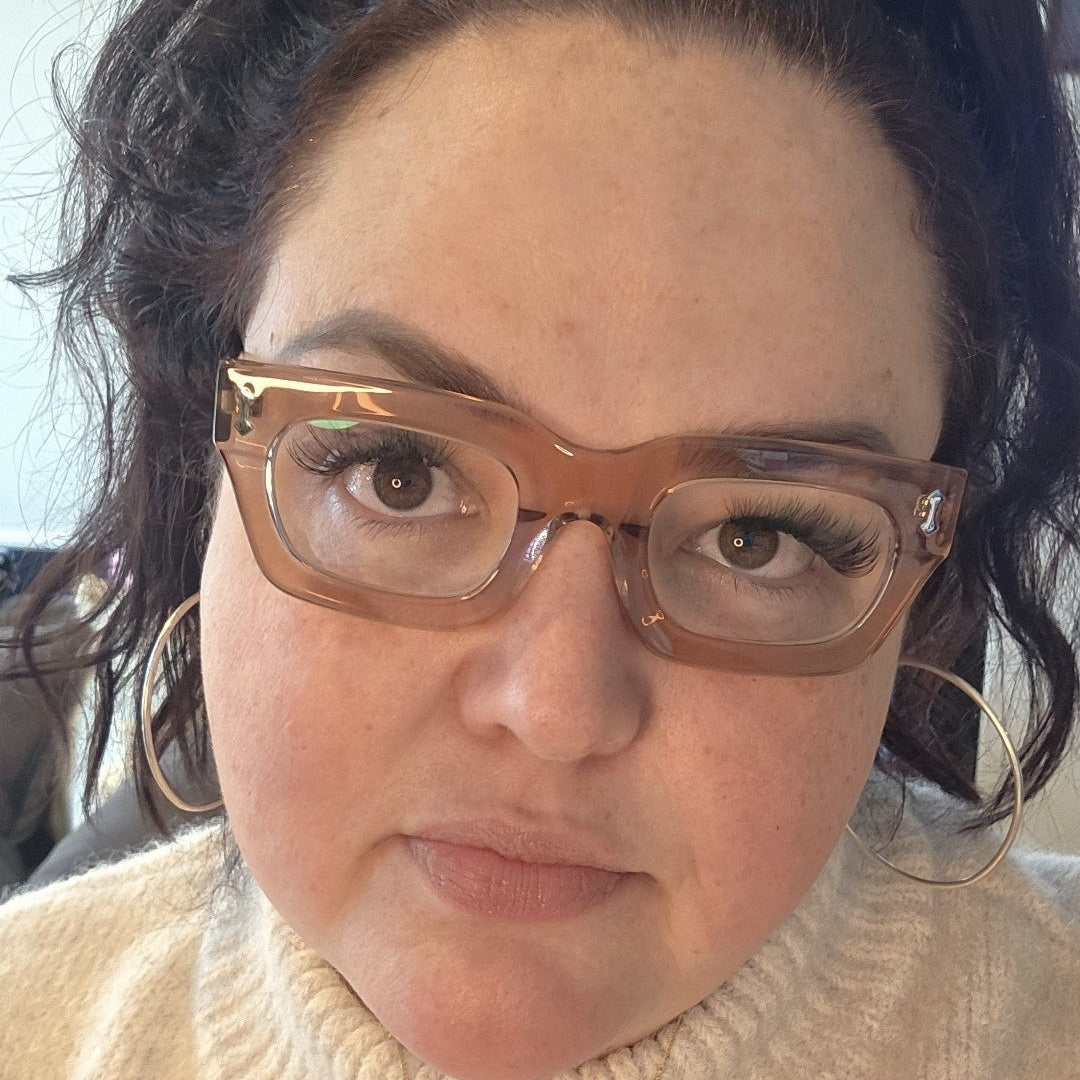 Thick frame cool reading glasses in pink