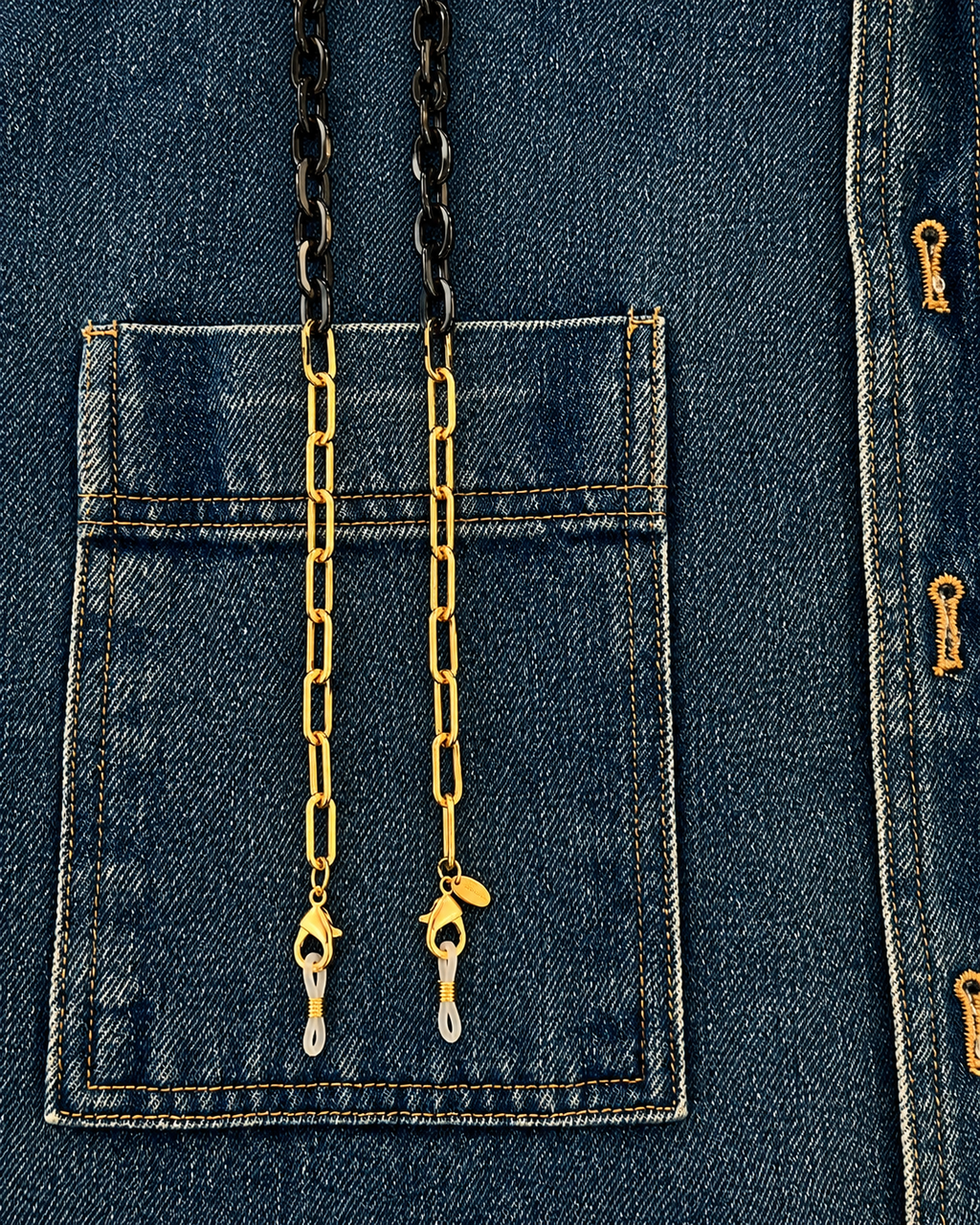 Navy and gold glasses chain - Ministry of Sight. Keep your readers close. Looks like jewellery.