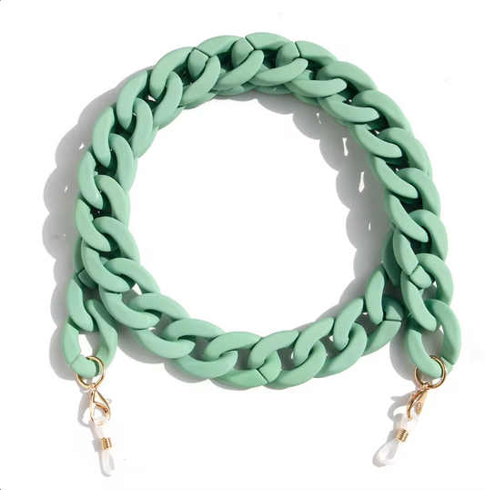 Ocean Green cool lightweight and fun chunky chain accessory for reading glasses Australia online