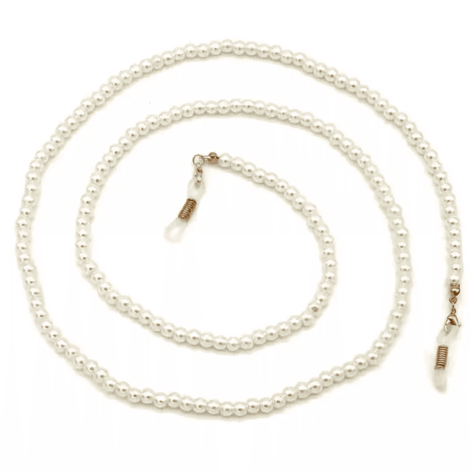 Pearl glasses chain with gold clasp on a white background - Ministry of Sight