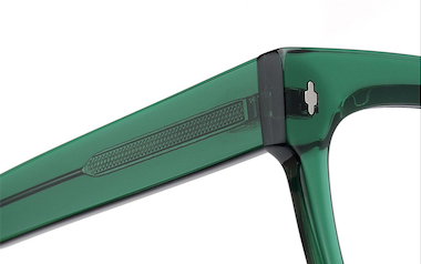 The Standards rectangle shaped frame cool reading glasses online Australia in green for men and women hinge detail