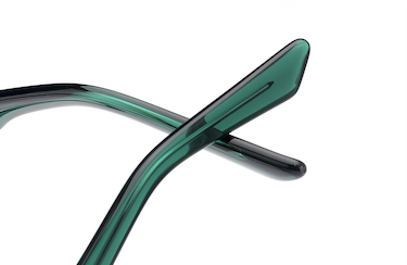 The Standards rectangle shaped frame cool reading glasses online Australia in green for men and women arm end detail