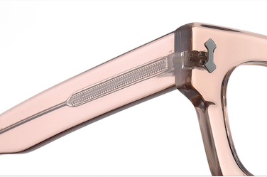 The Extras rectangle thick frame cool reading glasses online Australia in taupe for men and women hinge detail