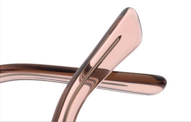 The Extras rectangle thick frame cool reading glasses online Australia in taupe for men and women arm end detail