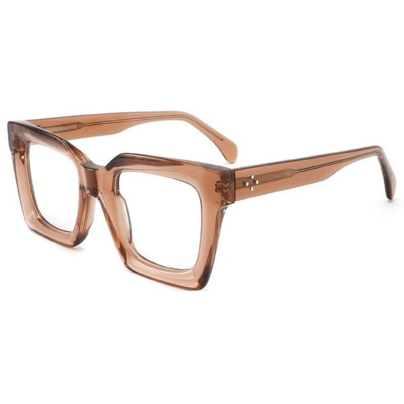 Pink neutral square frame reading glasses 