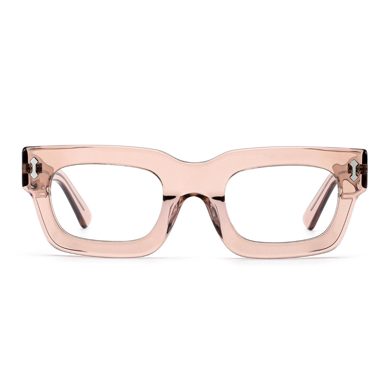 The Extras rectangle thick frame cool reading glasses online Australia in taupe for men and women