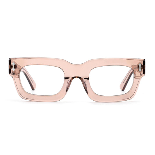 The Extras rectangle thick frame cool reading glasses online Australia in taupe for men and women