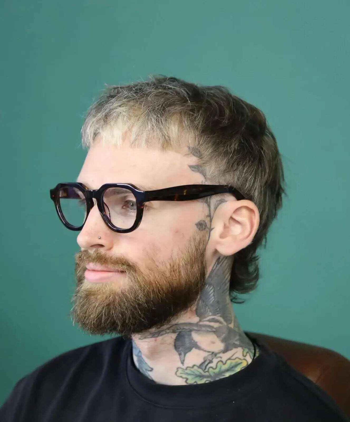 The Flat Top - bearded and tattooed man wearing tortoiseshell flat top readers - ministry of sight reading glasses