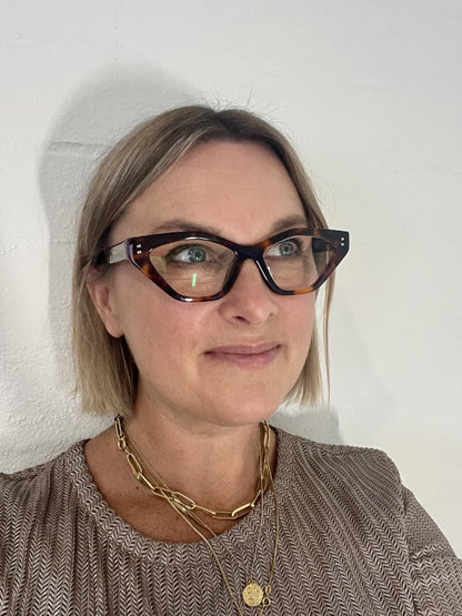 Tortoiseshell stylish geometric frame reading glasses for men and women Australia