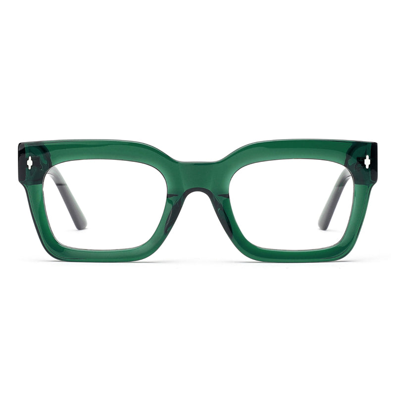 The Standards rectangle shaped frame cool reading glasses online Australia in green for men and women