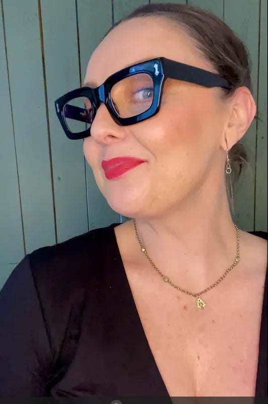 Rectangular black reading glasses
